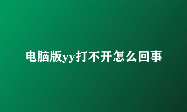 电脑版yy打不开怎么回事