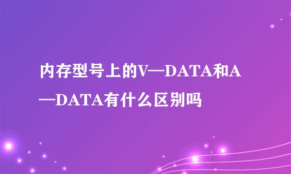 内存型号上的V—DATA和A—DATA有什么区别吗