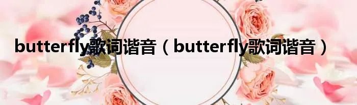 butterfly歌词谐音（butterfly歌词谐音）