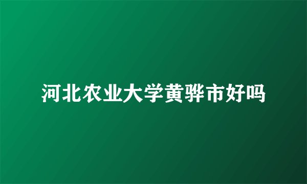 河北农业大学黄骅市好吗