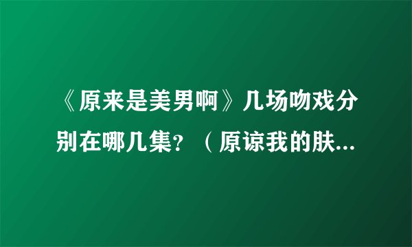 《原来是美男啊》几场吻戏分别在哪几集？（原谅我的肤浅..荟萃下可能比较有感觉）