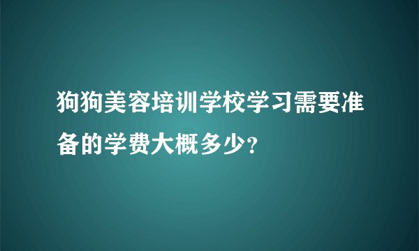 狗狗美容培训学校学习需要准备的学费大概多少?