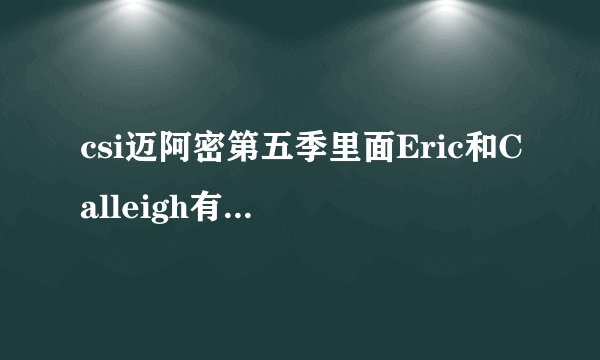 csi迈阿密第五季里面Eric和Calleigh有发生什么事情么？