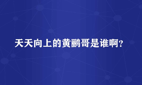 天天向上的黄鹂哥是谁啊？