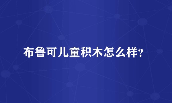 布鲁可儿童积木怎么样？