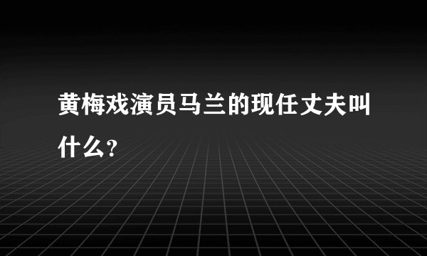 黄梅戏演员马兰的现任丈夫叫什么？