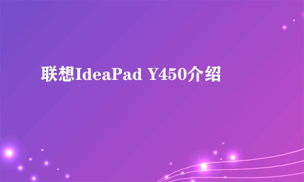 联想IdeaPad Y450介绍
