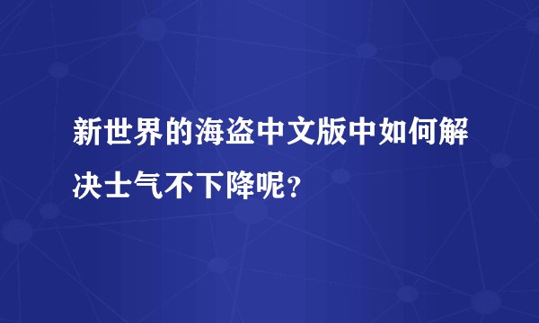 新世界的海盗中文版中如何解决士气不下降呢？