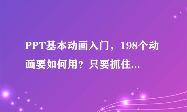 PPT基本动画入门，198个动画要如何用？只要抓住这4个要素