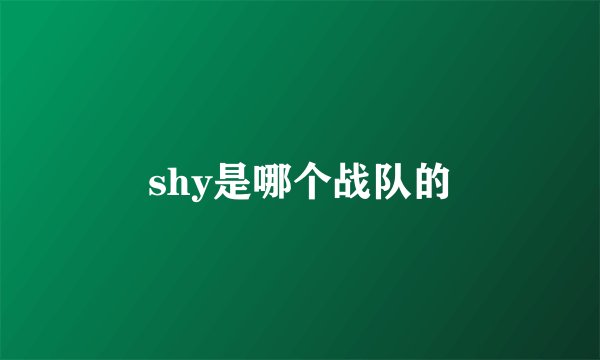 shy是哪个战队的
