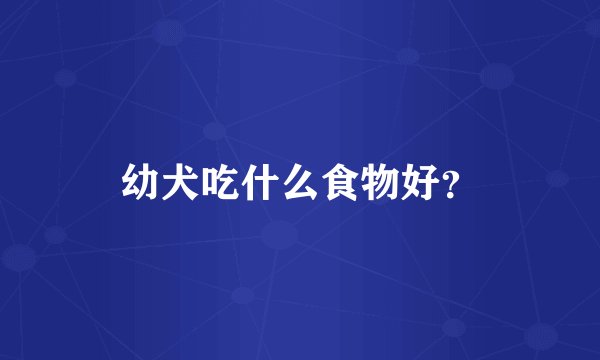 幼犬吃什么食物好？