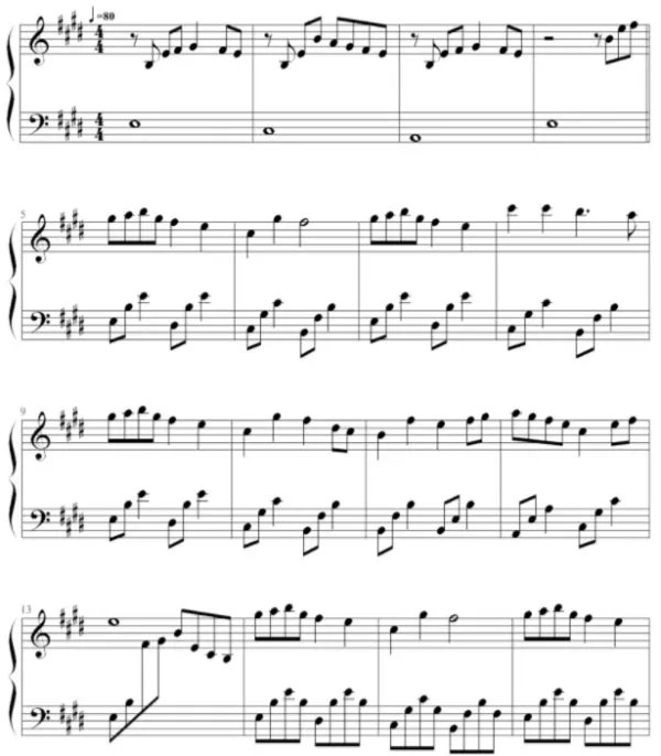 雪之梦c调完整谱