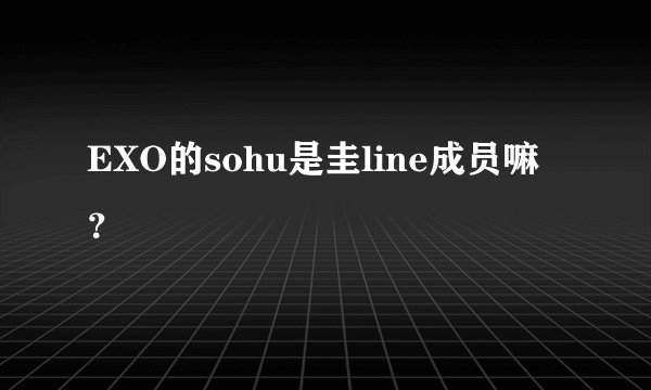 EXO的sohu是圭line成员嘛？