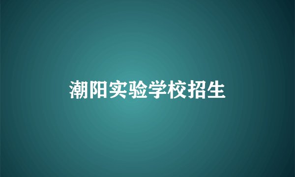 潮阳实验学校招生