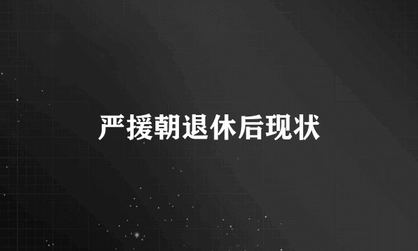 严援朝退休后现状