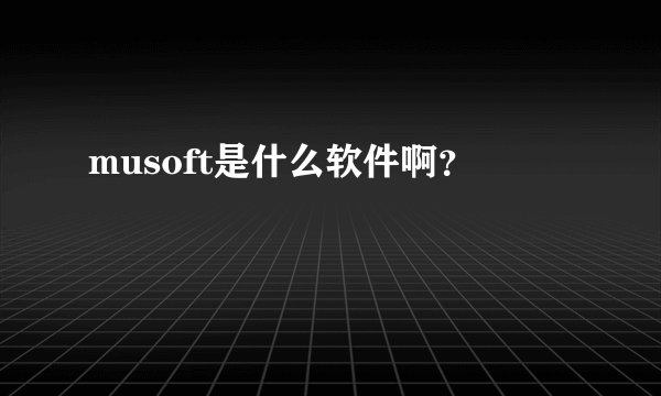 musoft是什么软件啊？