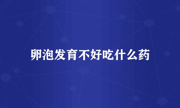 卵泡发育不好吃什么药