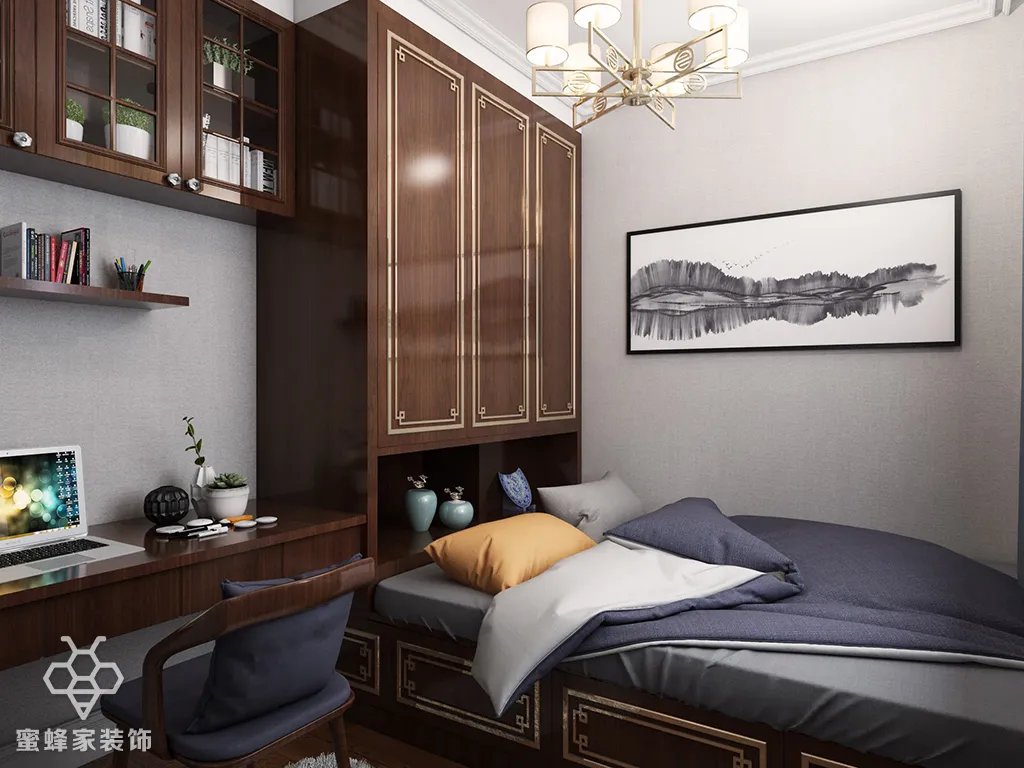 大连市华润海中国一期225平米新中式风格装修案例分享