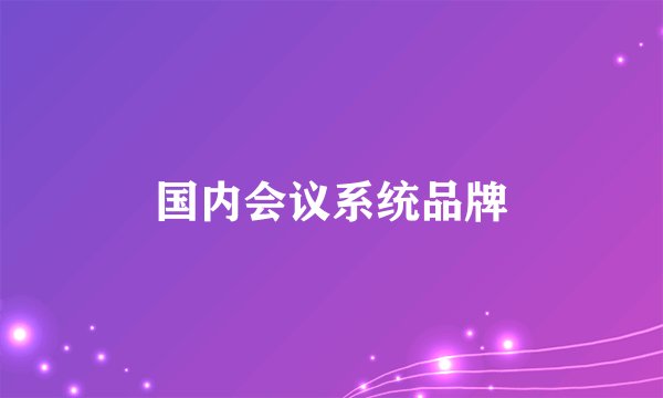 国内会议系统品牌