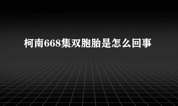 柯南668集双胞胎是怎么回事