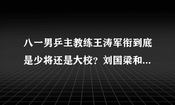 八一男乒主教练王涛军衔到底是少将还是大校？刘国梁和王皓呢？