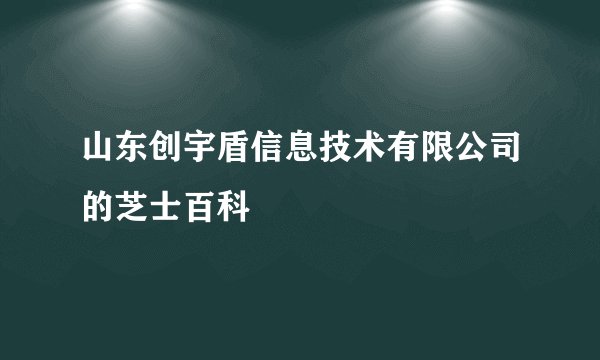 山东创宇盾信息技术有限公司的芝士百科