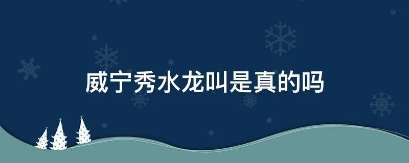 威宁秀水龙叫是真的吗