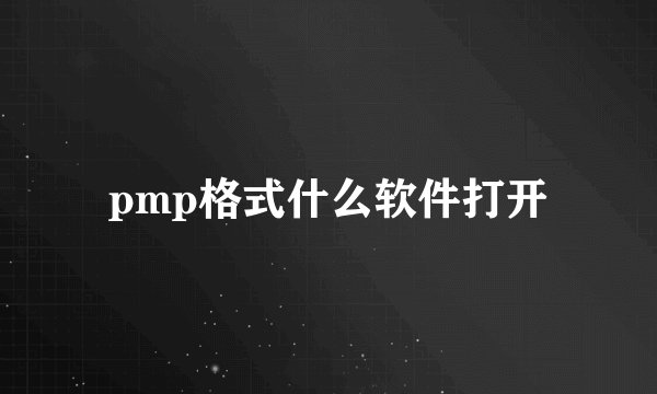 pmp格式什么软件打开