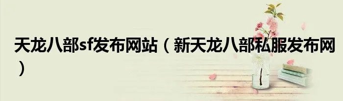 天龙八部sf发布网站（新天龙八部私服发布网）