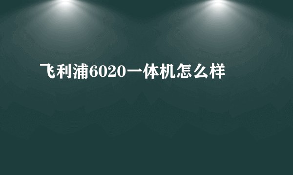 飞利浦6020一体机怎么样