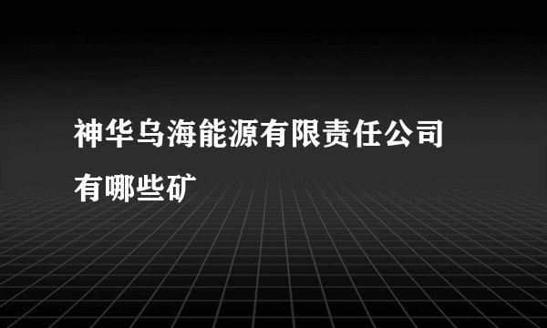 神华乌海能源有限责任公司 有哪些矿