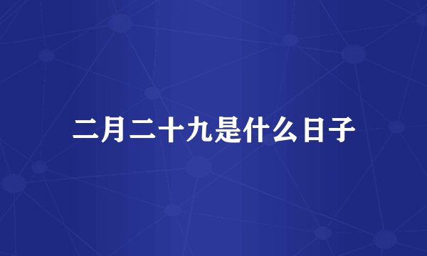 二月二十九是什么日子