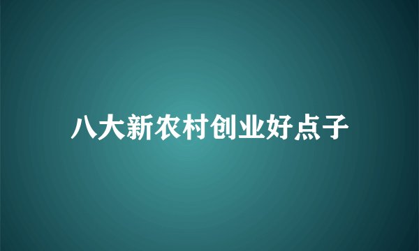 八大新农村创业好点子