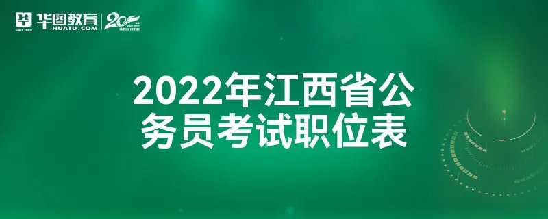 2022年江西省公务员考试职位表