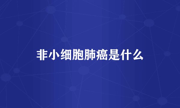 非小细胞肺癌是什么
