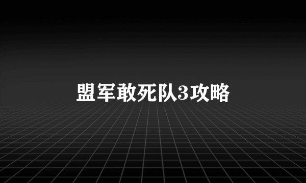 盟军敢死队3攻略