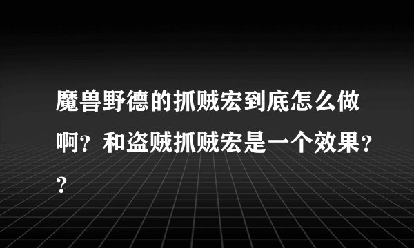 魔兽野德的抓贼宏到底怎么做啊？和盗贼抓贼宏是一个效果？？