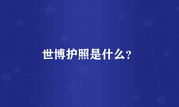 世博护照是什么？