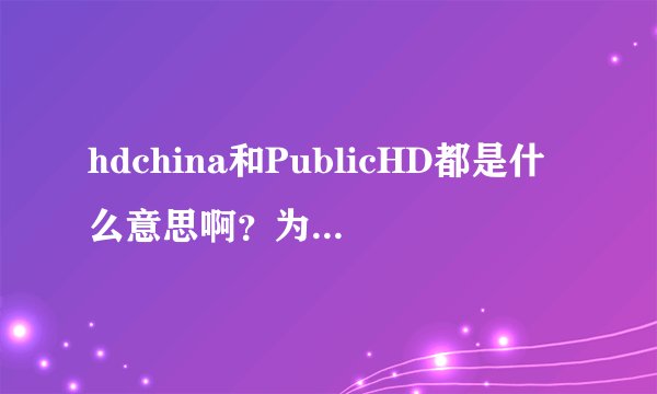 hdchina和PublicHD都是什么意思啊？为什么电影论坛同一个电影都是720P的怎么后缀分别还有这两个单词