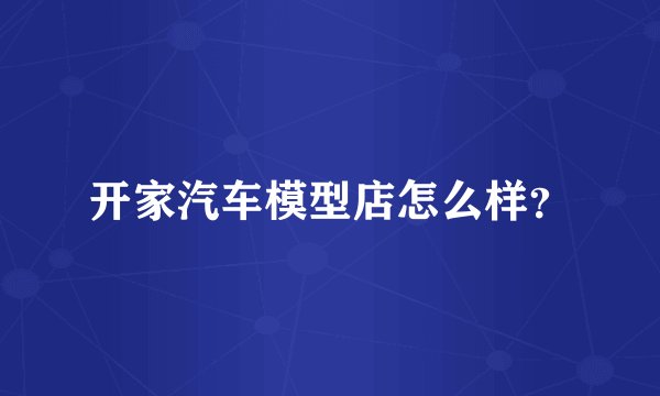 开家汽车模型店怎么样？