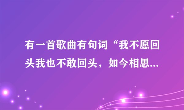 有一首歌曲有句词“我不愿回头我也不敢回头，如今相思只能咫尺天涯”，请问是哪部电视剧的主题曲