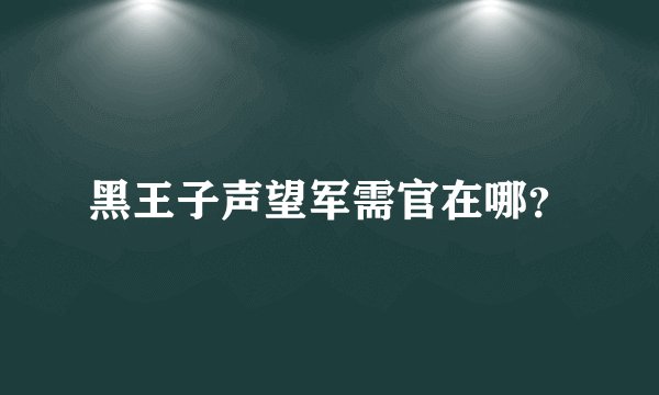黑王子声望军需官在哪？