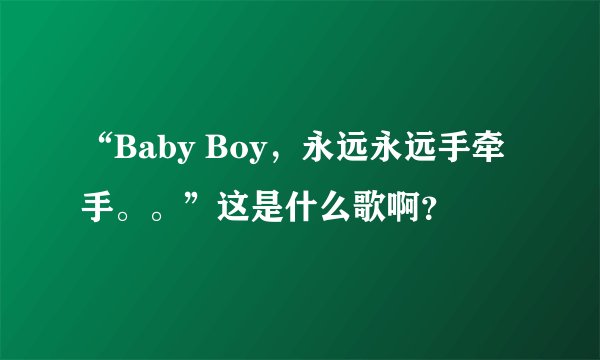 “Baby Boy，永远永远手牵手。。”这是什么歌啊？