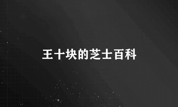 王十块的芝士百科