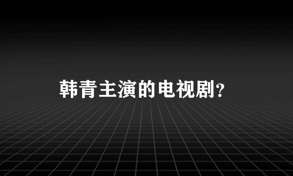 韩青主演的电视剧？