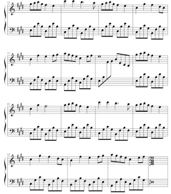 雪之梦c调完整谱