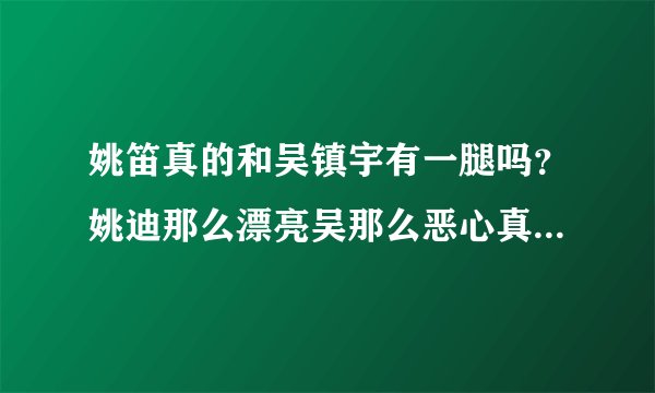 姚笛真的和吴镇宇有一腿吗？姚迪那么漂亮吴那么恶心真的吗！太受不了了