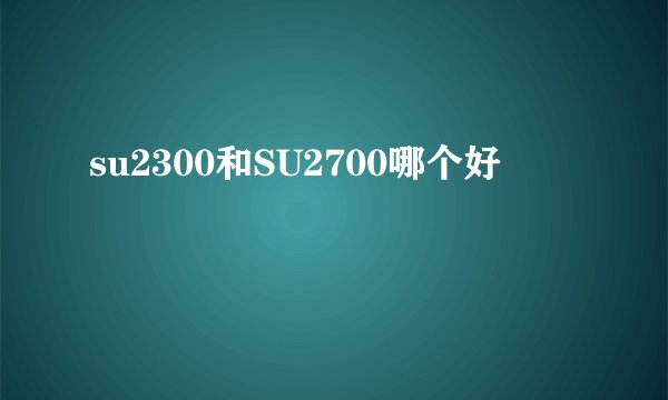 su2300和SU2700哪个好