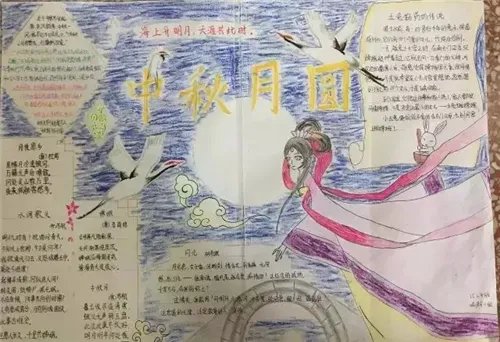 小学三年级中秋节手抄报简单又好看