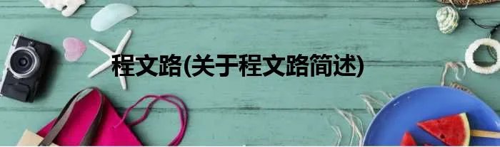 程文路(关于程文路简述)